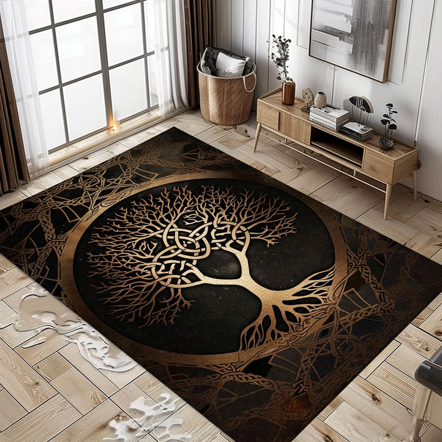 Luxurious Celtic Tree of Life Viking Area Rug – A Unique Gift for Fans of Viking Culture and Mythology, Personalized Carpet Viking, Popular Rug Full Size (3x5, 4x6, 5x8) V17