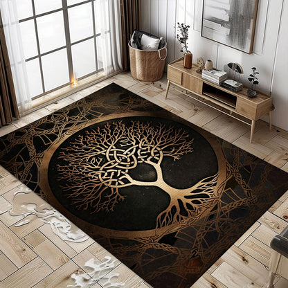 Luxurious Celtic Tree of Life Viking Area Rug – A Unique Gift for Fans of Viking Culture and Mythology, Personalized Carpet Viking, Popular Rug Full Size (3x5, 4x6, 5x8) V17