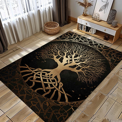 Handcrafted Celtic Tree of Life Viking Rug for Bedrooms – Embrace Viking Culture with This Beautiful Rug, Personalized Carpet Viking, Popular Rug Full Size (3x5, 4x6, 5x8) V14