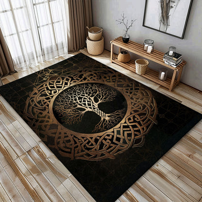 Decorative Celtic Tree of Life Viking Rug – Perfect for Adding a Historical Touch to Your Living Space, Personalized Carpet Viking, Popular Rug Full Size (3x5, 4x6, 5x8) V13