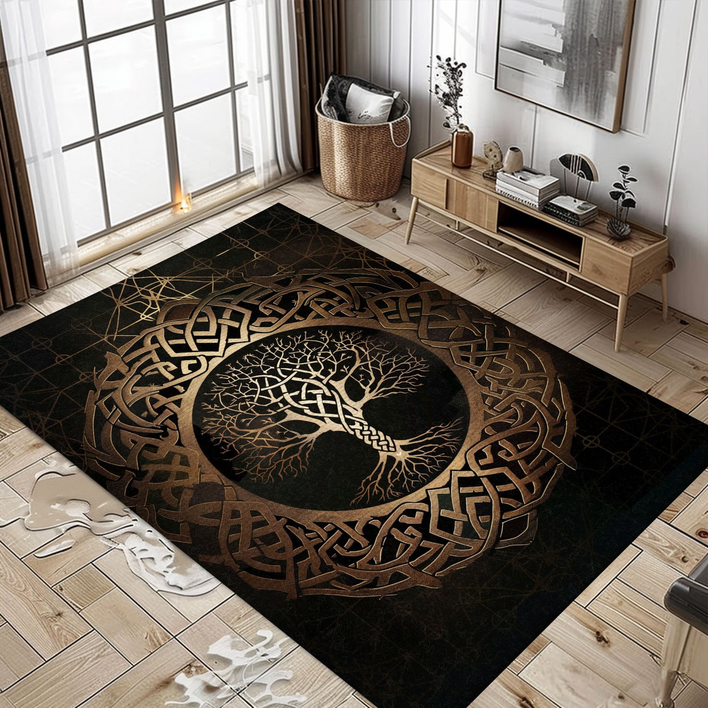 Decorative Celtic Tree of Life Viking Rug – Perfect for Adding a Historical Touch to Your Living Space, Personalized Carpet Viking, Popular Rug Full Size (3x5, 4x6, 5x8) V13