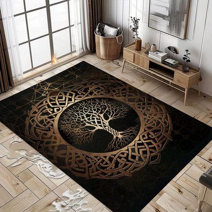 Decorative Celtic Tree of Life Viking Rug – Perfect for Adding a Historical Touch to Your Living Space, Personalized Carpet Viking, Popular Rug Full Size (3x5, 4x6, 5x8) V13