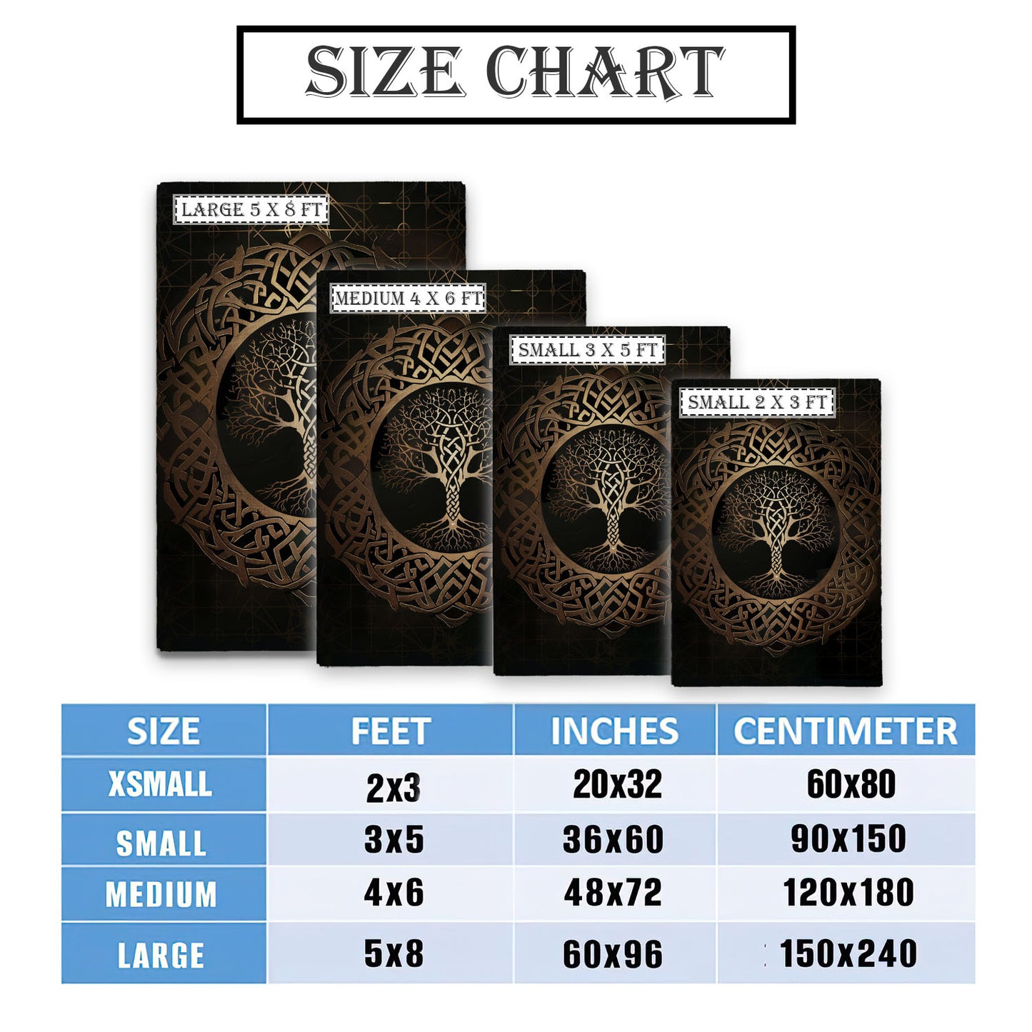 Decorative Celtic Tree of Life Viking Rug – Perfect for Adding a Historical Touch to Your Living Space, Personalized Carpet Viking, Popular Rug Full Size (3x5, 4x6, 5x8) V13