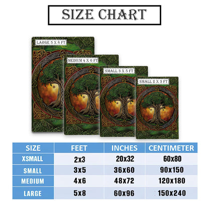 Elegant Celtic Tree of Life Viking Rug for Living Room – Ideal for Norse Mythology Lovers and History Buffs, Personalized Carpet Viking, Popular Rug Full Size (3x5, 4x6, 5x8) V11