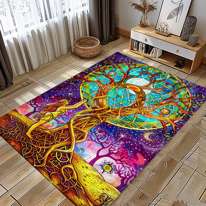 Beautiful Celtic Tree of Life Viking Rug for Living Room – A Perfect Gift for Norse Mythology Enthusiasts, Personalized Carpet Viking, Popular Rug Full Size (3x5, 4x6, 5x8) V9