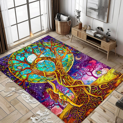 Beautiful Celtic Tree of Life Viking Rug for Living Room – A Perfect Gift for Norse Mythology Enthusiasts, Personalized Carpet Viking, Popular Rug Full Size (3x5, 4x6, 5x8) V9