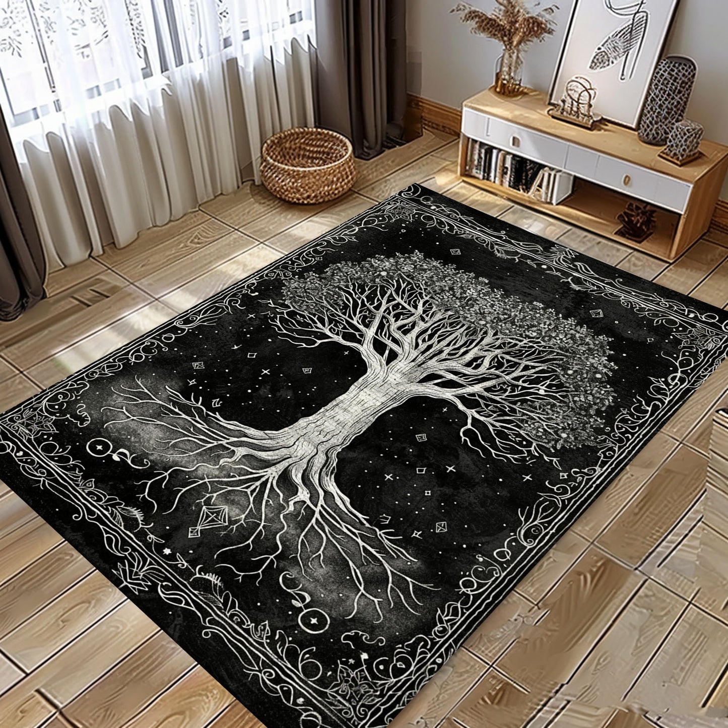 Stylish Celtic Tree of Life Viking Rug for Bedrooms – Create a Mythical Ambiance with This Elegant Rug, Personalized Carpet Viking, Popular Rug Full Size (3x5, 4x6, 5x8) V7