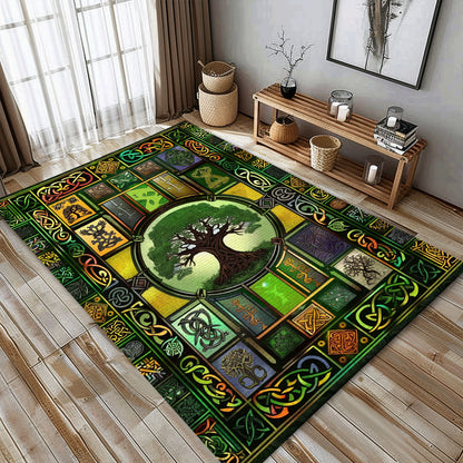 Stylish Celtic Tree of Life Viking Rug – Perfect for Creating a Mythical Ambiance in Your Living Room, Personalized Carpet Viking, Popular Rug Full Size (3x5, 4x6, 5x8) V16