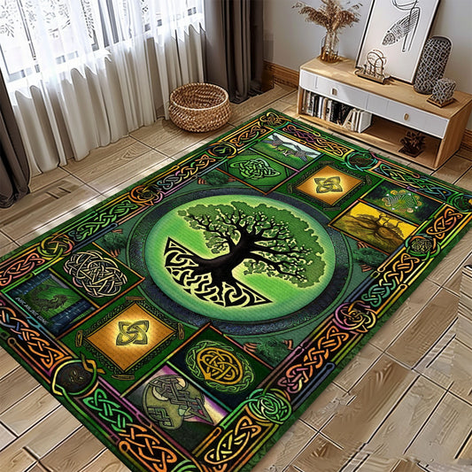 Handcrafted Celtic Tree of Life Viking Area Rug – A Unique Addition to Your Bedroom and Living Room Decor, Personalized Carpet Viking, Popular Rug Full Size (3x5, 4x6, 5x8) V5