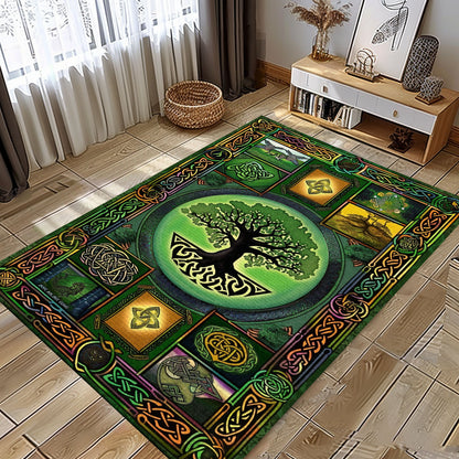 Handcrafted Celtic Tree of Life Viking Area Rug – A Unique Addition to Your Bedroom and Living Room Decor, Personalized Carpet Viking, Popular Rug Full Size (3x5, 4x6, 5x8) V5