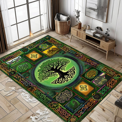 Handcrafted Celtic Tree of Life Viking Area Rug – A Unique Addition to Your Bedroom and Living Room Decor, Personalized Carpet Viking, Popular Rug Full Size (3x5, 4x6, 5x8) V5