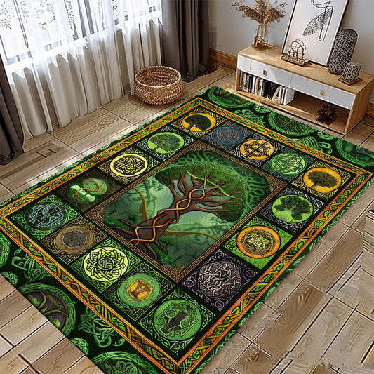 Artistic Celtic Tree of Life Viking Rug for Bedrooms – Enhance Your Decor with Mythical Norse Designs, Personalized Carpet Viking, Popular Rug Full Size (3x5, 4x6, 5x8) V3