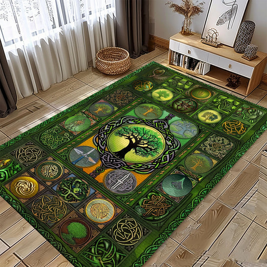 Elegant Celtic Tree of Life Viking Area Rug – Perfect for Adding a Touch of Norse Mythology to Your Living Space, Personalized Carpet Viking, Popular Rug Full Size (3x5, 4x6, 5x8) V2