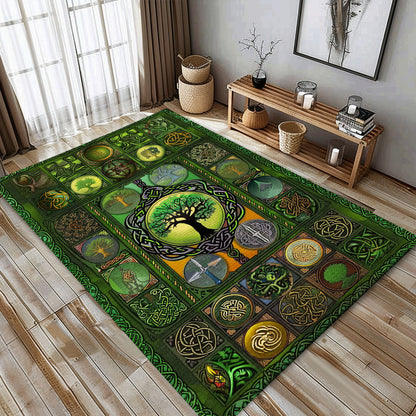 Elegant Celtic Tree of Life Viking Area Rug – Perfect for Adding a Touch of Norse Mythology to Your Living Space, Personalized Carpet Viking, Popular Rug Full Size (3x5, 4x6, 5x8) V2