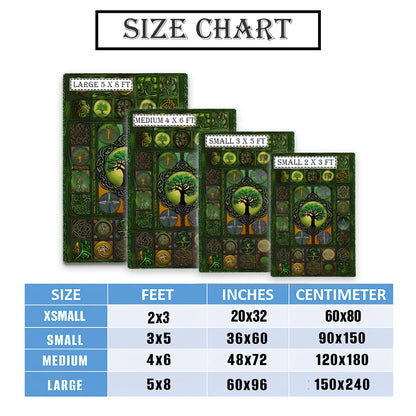 Elegant Celtic Tree of Life Viking Area Rug – Perfect for Adding a Touch of Norse Mythology to Your Living Space, Personalized Carpet Viking, Popular Rug Full Size (3x5, 4x6, 5x8) V2
