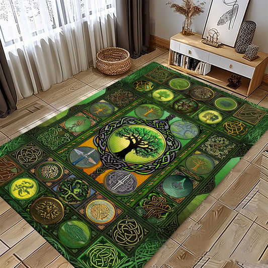 Luxurious Celtic Tree of Life Viking Rug for Bedroom and Living Room – Embrace Norse Mythology in Your Home, Personalized Carpet Viking, Popular Rug Full Size (3x5, 4x6, 5x8) V1
