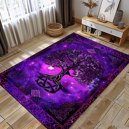 Symbolic Viking Area Rug Featuring Celtic Tree of Life Motif, Personalized Carpet Viking, Viking Area Rugs for Living Room, Viking Carpet Bedroom, Popular Rug Full Size (3x5, 4x6, 5x8) V99