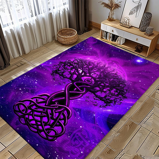 Viking Area Rug with Intricate Celtic Tree of Life Pattern for Living Room Bedroom, Personalized Carpet Viking, Popular Rug Full Size (3x5, 4x6, 5x8) V97