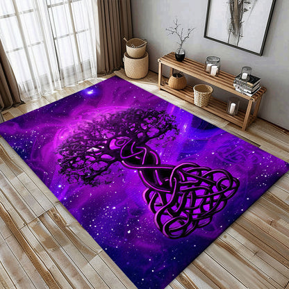Viking Area Rug with Intricate Celtic Tree of Life Pattern for Living Room Bedroom, Personalized Carpet Viking, Popular Rug Full Size (3x5, 4x6, 5x8) V97