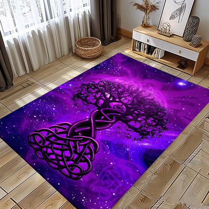Viking Area Rug with Intricate Celtic Tree of Life Pattern for Living Room Bedroom, Personalized Carpet Viking, Popular Rug Full Size (3x5, 4x6, 5x8) V97