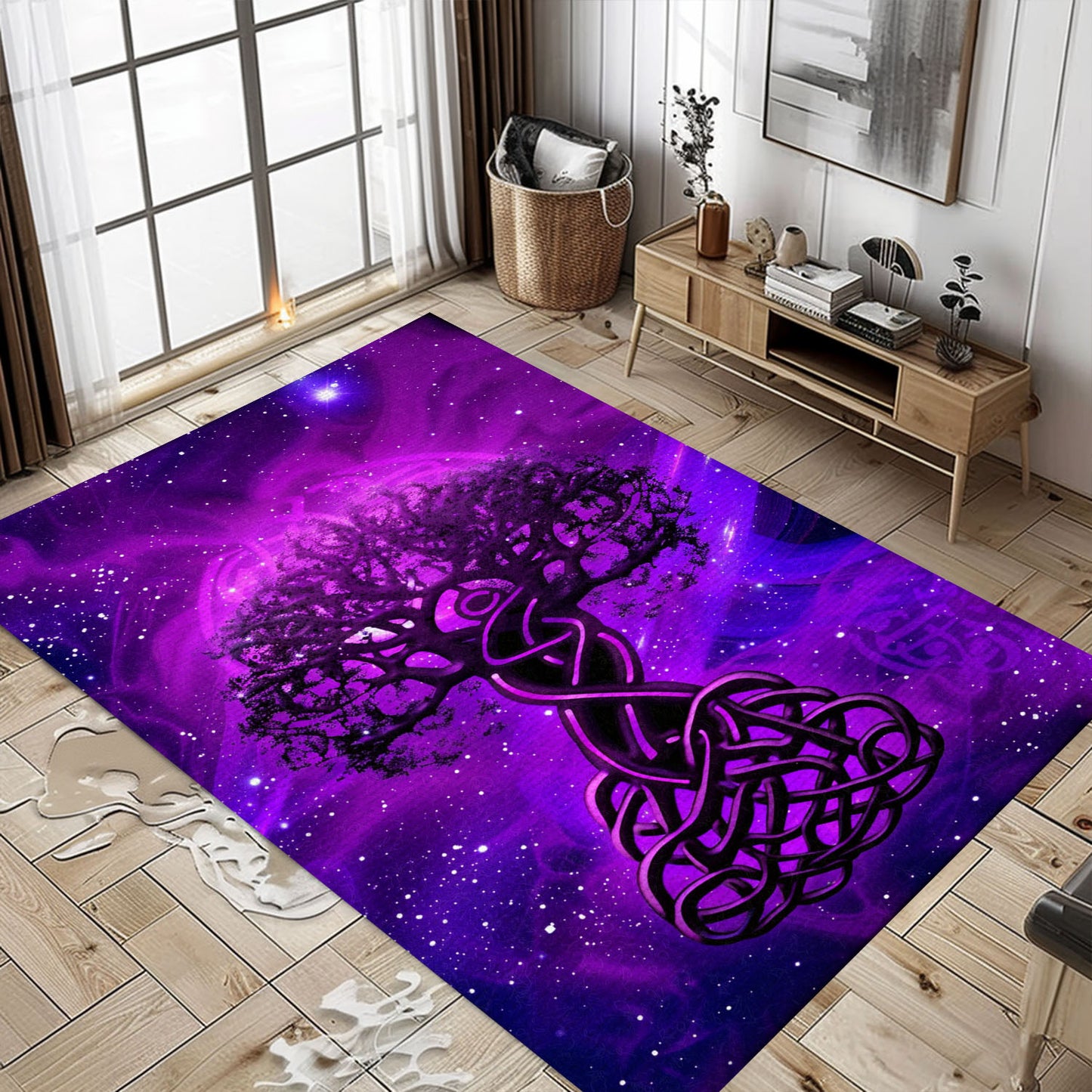 Viking Area Rug with Intricate Celtic Tree of Life Pattern for Living Room Bedroom, Personalized Carpet Viking, Popular Rug Full Size (3x5, 4x6, 5x8) V97