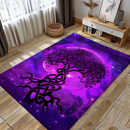 Celtic Tree of Life Design Rug: Norse Mythology Influence, Personalized Carpet Viking, Viking Area Rugs for Living Room, Viking Carpet Bedroom, Popular Rug Full Size (3x5, 4x6, 5x8) V96