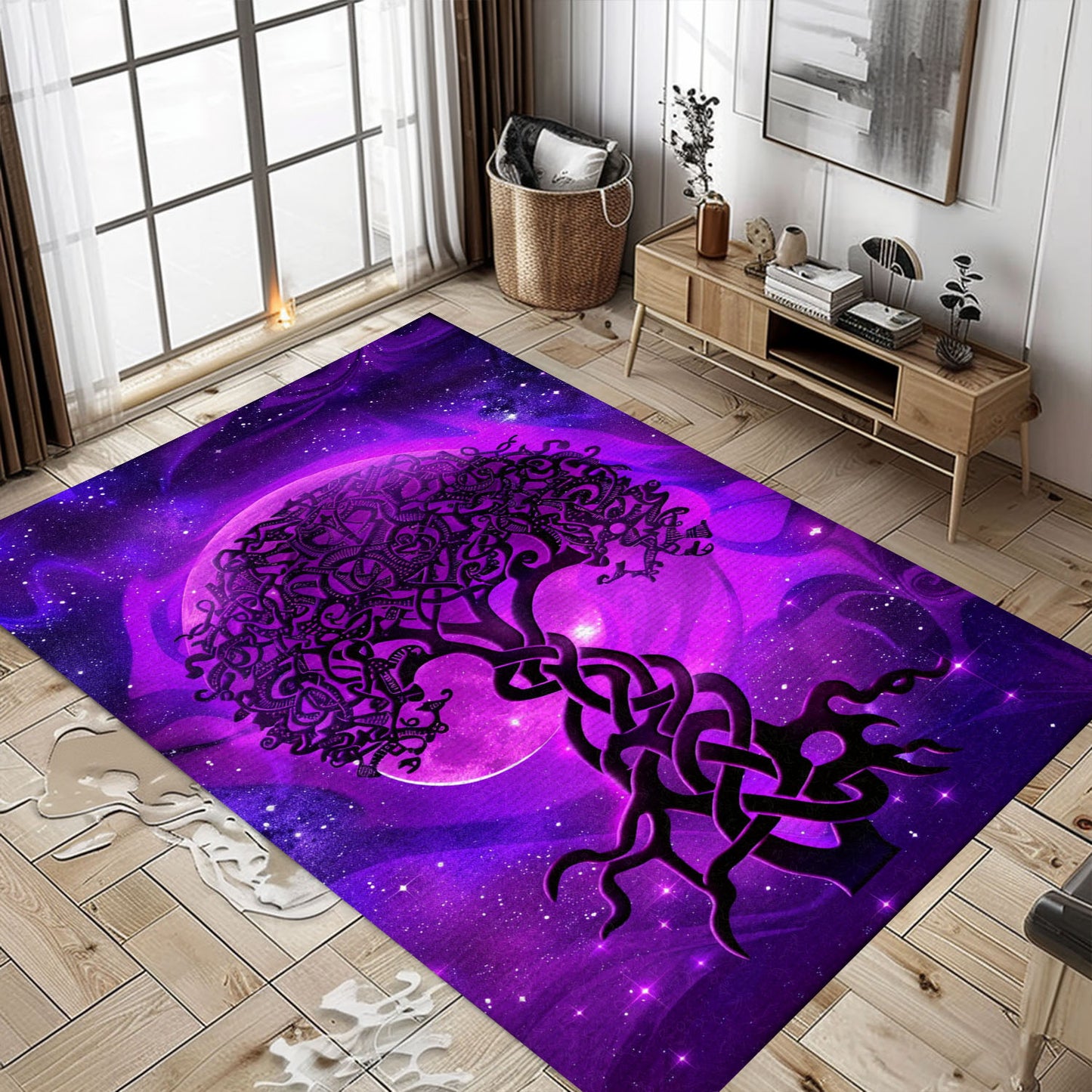 Celtic Tree of Life Design Rug: Norse Mythology Influence, Personalized Carpet Viking, Viking Area Rugs for Living Room, Viking Carpet Bedroom, Popular Rug Full Size (3x5, 4x6, 5x8) V96