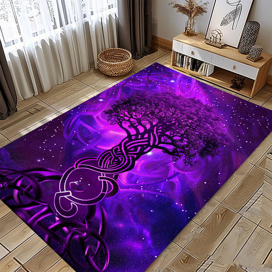 Viking Area Rug: Celtic Tree of Life Mythical Symbol, Personalized Carpet Viking, Viking Area Rugs for Living Room, Viking Carpet Bedroom, Popular Rug Full Size (3x5, 4x6, 5x8) V95