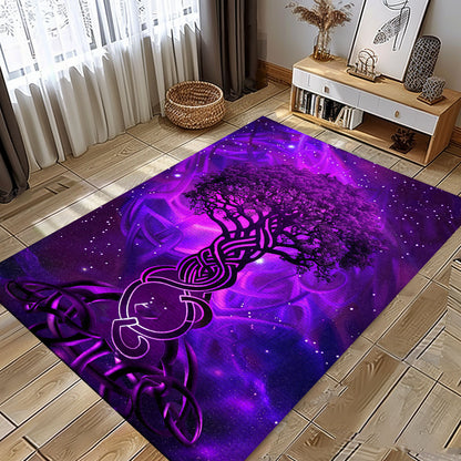 Viking Area Rug: Celtic Tree of Life Mythical Symbol, Personalized Carpet Viking, Viking Area Rugs for Living Room, Viking Carpet Bedroom, Popular Rug Full Size (3x5, 4x6, 5x8) V95