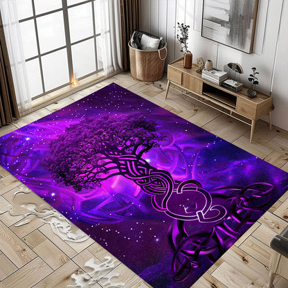 Viking Area Rug: Celtic Tree of Life Mythical Symbol, Personalized Carpet Viking, Viking Area Rugs for Living Room, Viking Carpet Bedroom, Popular Rug Full Size (3x5, 4x6, 5x8) V95