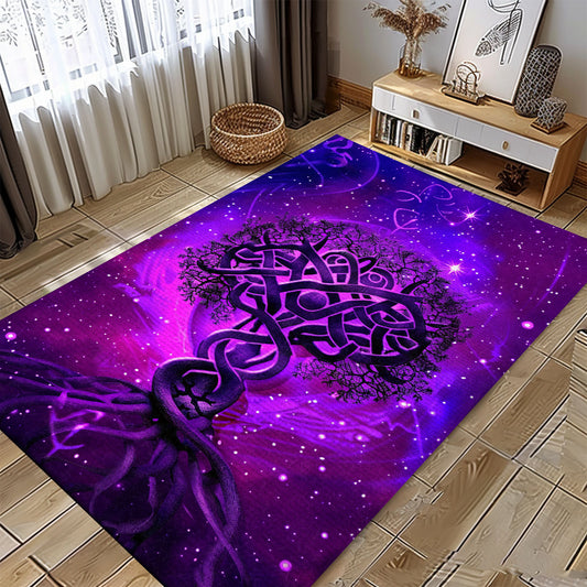 Norse Mythology-Inspired Celtic Tree of Life Rug for Home, Personalized Carpet Viking, Viking Area Rugs for Living Room, Viking Carpet Bedroom, Popular Rug Full Size (3x5, 4x6, 5x8) V94