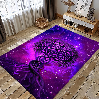 Norse Mythology-Inspired Celtic Tree of Life Rug for Home, Personalized Carpet Viking, Viking Area Rugs for Living Room, Viking Carpet Bedroom, Popular Rug Full Size (3x5, 4x6, 5x8) V94