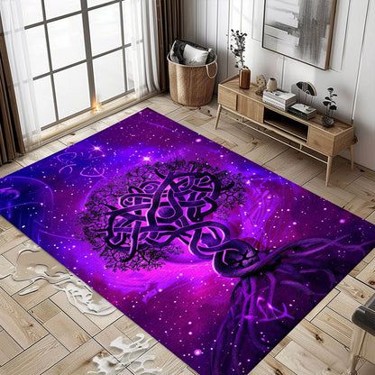 Norse Mythology-Inspired Celtic Tree of Life Rug for Home, Personalized Carpet Viking, Viking Area Rugs for Living Room, Viking Carpet Bedroom, Popular Rug Full Size (3x5, 4x6, 5x8) V94