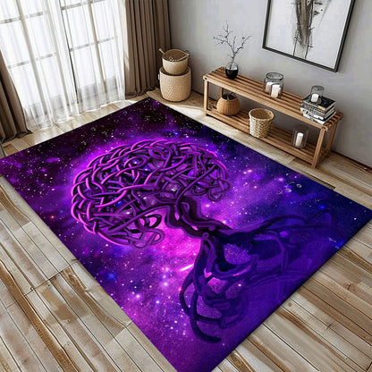 Celtic Tree of Life Viking Rug: Mythological Tapestry, Personalized Carpet Viking, Viking Area Rugs for Living Room, Viking Carpet Bedroom, Popular Rug Full Size (3x5, 4x6, 5x8) V93