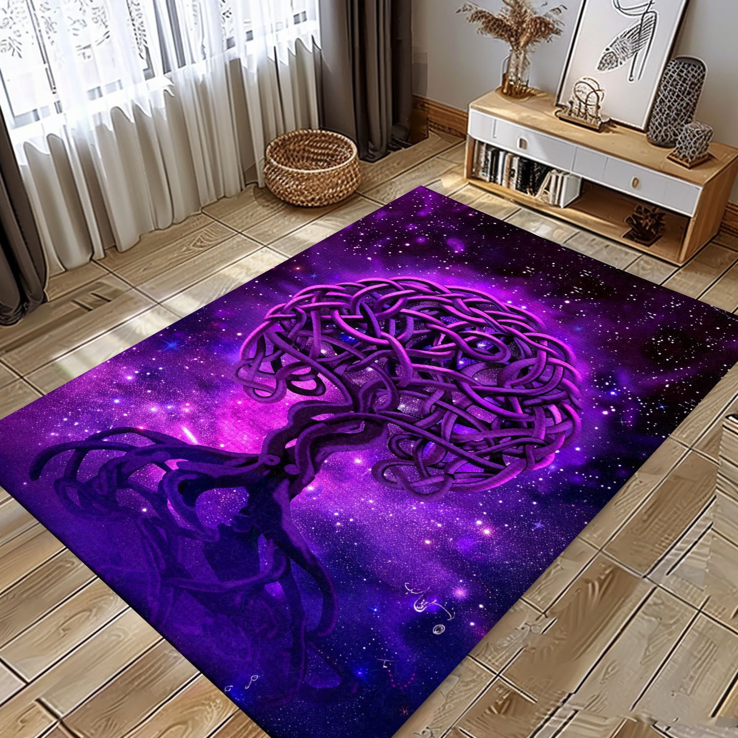 Celtic Tree of Life Viking Rug: Mythological Tapestry, Personalized Carpet Viking, Viking Area Rugs for Living Room, Viking Carpet Bedroom, Popular Rug Full Size (3x5, 4x6, 5x8) V93