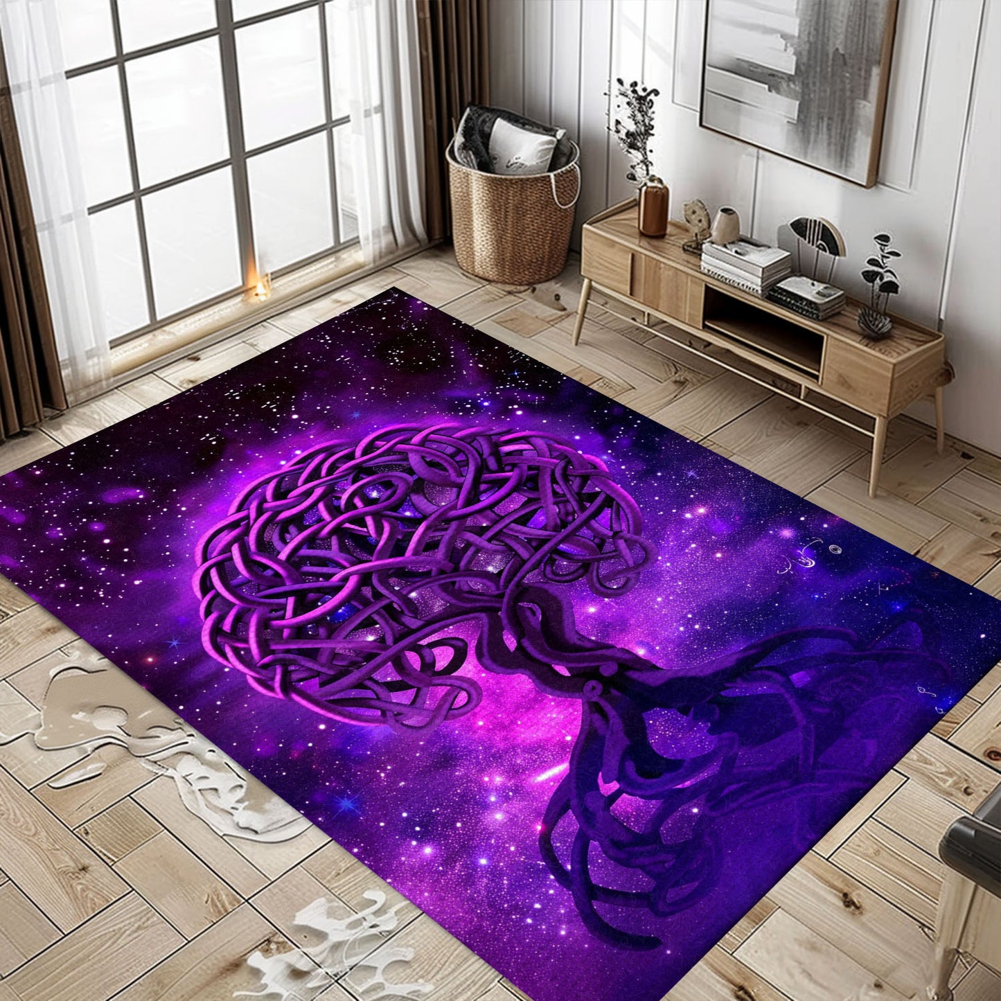 Celtic Tree of Life Viking Rug: Mythological Tapestry, Personalized Carpet Viking, Viking Area Rugs for Living Room, Viking Carpet Bedroom, Popular Rug Full Size (3x5, 4x6, 5x8) V93