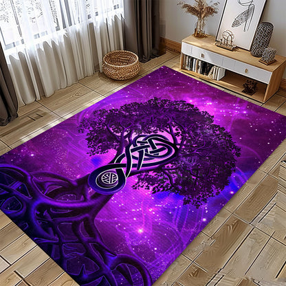 Viking Area Rug Depicting Celtic Tree of Life Symbol, Personalized Carpet Viking, Viking Area Rugs for Living Room, Viking Carpet Bedroom, Popular Rug Full Size (3x5, 4x6, 5x8) V92