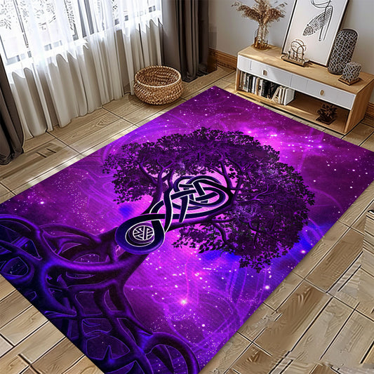 Viking Area Rug Depicting Celtic Tree of Life Symbol, Personalized Carpet Viking, Viking Area Rugs for Living Room, Viking Carpet Bedroom, Popular Rug Full Size (3x5, 4x6, 5x8) V92