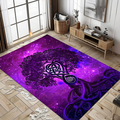 Viking Area Rug Depicting Celtic Tree of Life Symbol, Personalized Carpet Viking, Viking Area Rugs for Living Room, Viking Carpet Bedroom, Popular Rug Full Size (3x5, 4x6, 5x8) V92