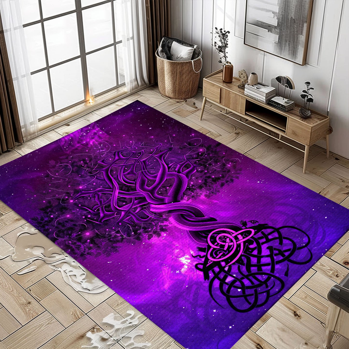 Celtic Tree of Life Viking Rug: Mythical Symbolism, Personalized Carpet Viking, Viking Area Rugs for Living Room, Viking Carpet Bedroom, Popular Rug Full Size (3x5, 4x6, 5x8) V91