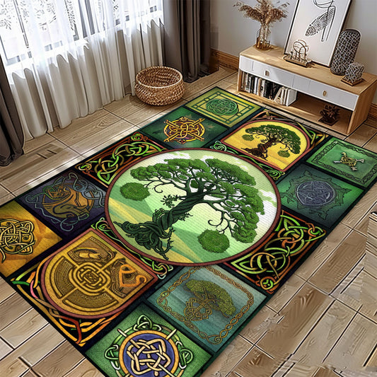 Celtic Tree of Life Viking Area Rug: Cultural Decor Piece, Personalized Carpet Viking, Viking Area Rugs for Living Room, Viking Carpet Bedroom, Popular Rug Full Size (3x5, 4x6, 5x8) V100