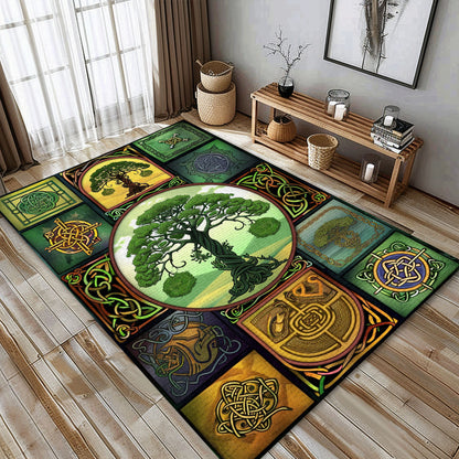 Celtic Tree of Life Viking Area Rug: Cultural Decor Piece, Personalized Carpet Viking, Viking Area Rugs for Living Room, Viking Carpet Bedroom, Popular Rug Full Size (3x5, 4x6, 5x8) V100