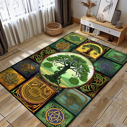 Celtic Tree of Life Viking Area Rug: Cultural Decor Piece, Personalized Carpet Viking, Viking Area Rugs for Living Room, Viking Carpet Bedroom, Popular Rug Full Size (3x5, 4x6, 5x8) V100