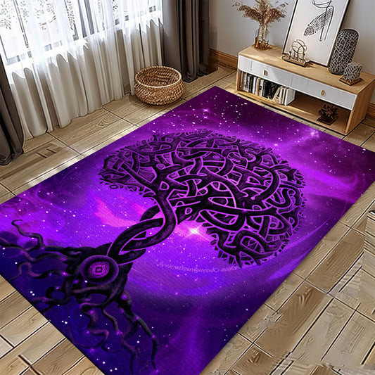 Mythological Viking Area Rug: Celtic Tree of Life Motif, Personalized Carpet Viking, Viking Area Rugs for Living Room, Viking Carpet Bedroom, Popular Rug Full Size (3x5, 4x6, 5x8) V86