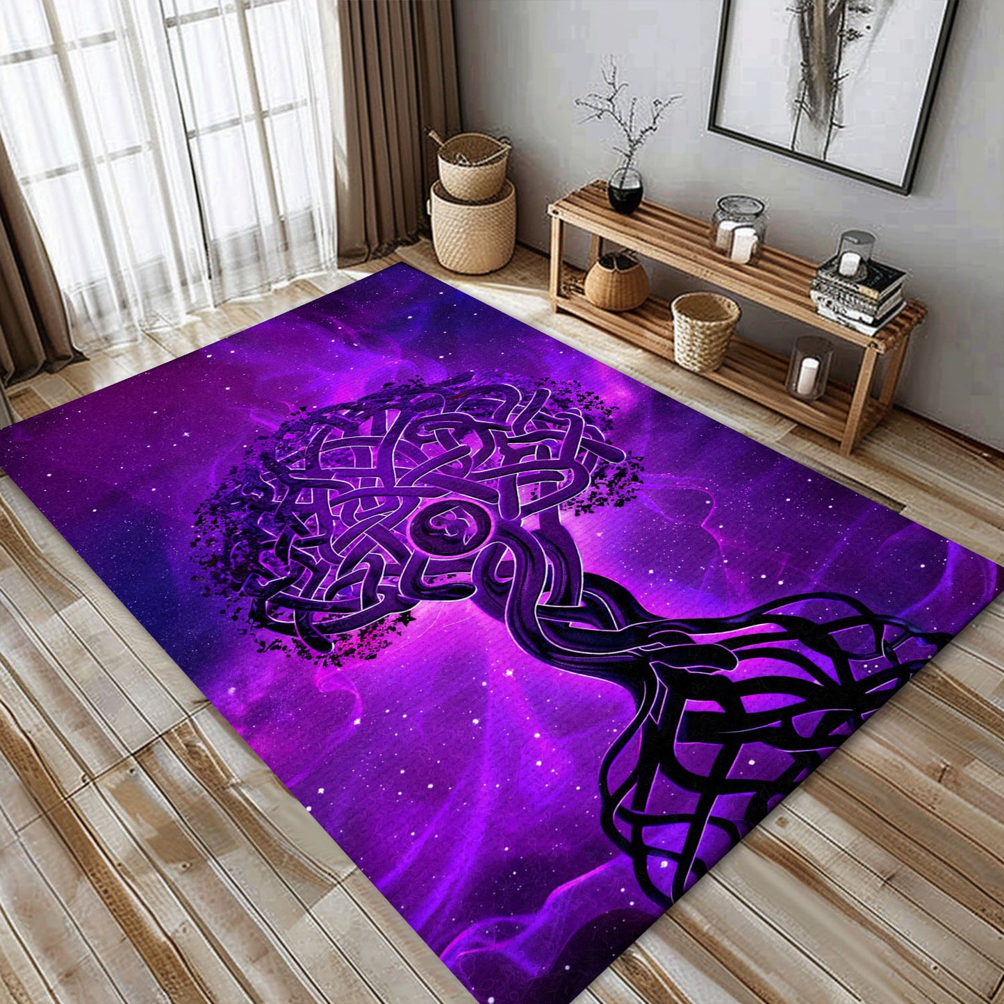 Unique Celtic Tree of Life Viking Rug for Home Decor, Personalized Carpet Viking, Viking Area Rugs for Living Room, Viking Carpet Bedroom, Popular Rug Full Size (3x5, 4x6, 5x8) V85