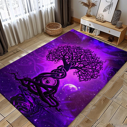 Celtic Tree of Life Viking Area Rug: Mythical Decor for Bedroom and Living Room, Personalized Carpet Viking, Popular Rug Full Size (3x5, 4x6, 5x8) V81