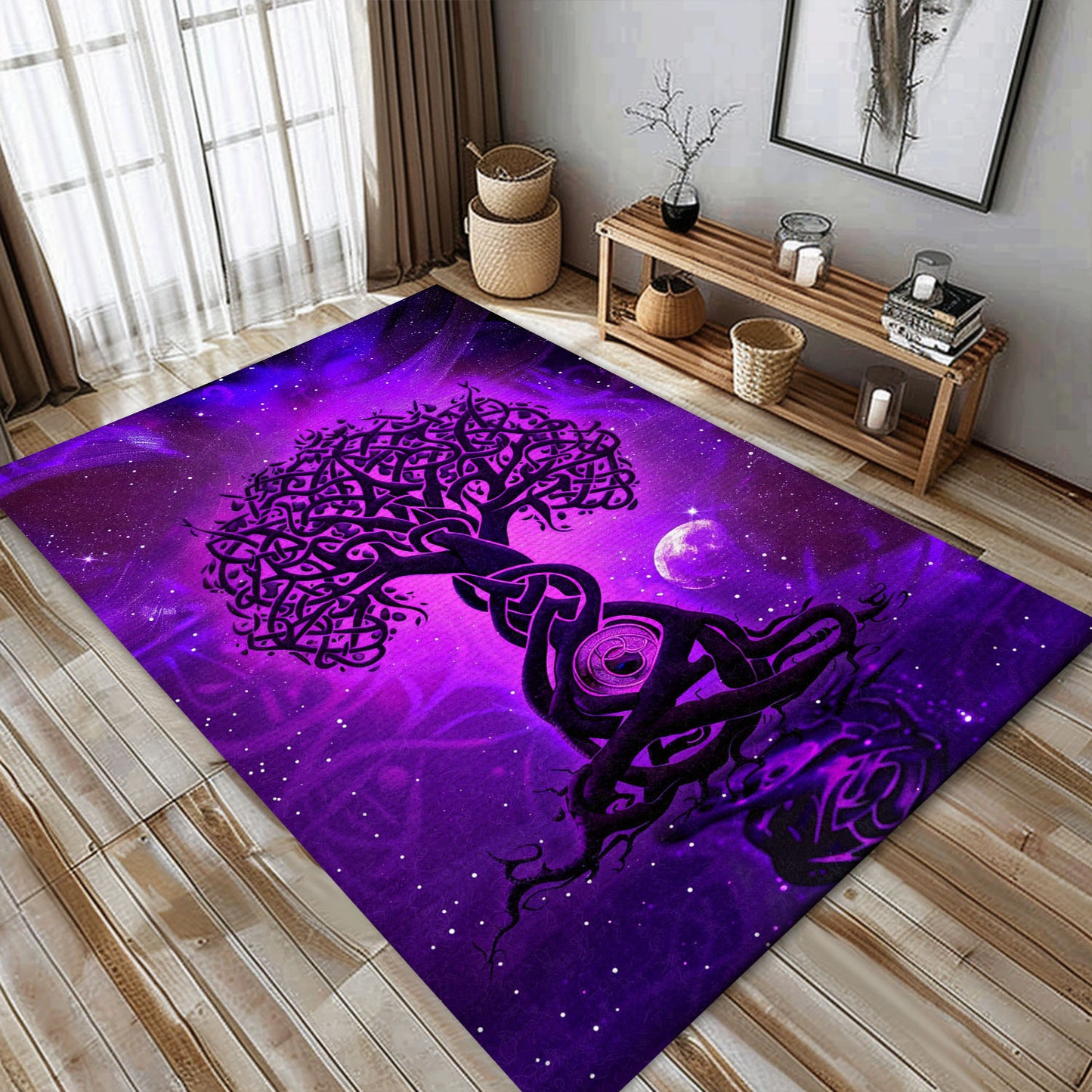 Celtic Tree of Life Viking Area Rug: Mythical Decor for Bedroom and Living Room, Personalized Carpet Viking, Popular Rug Full Size (3x5, 4x6, 5x8) V81