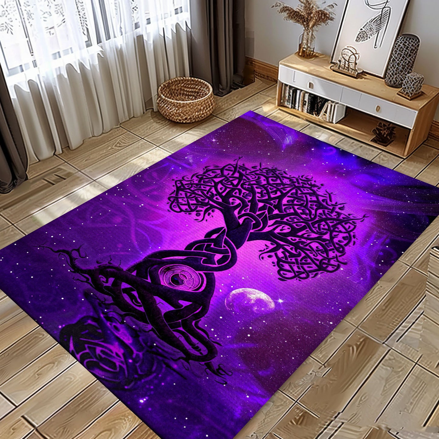 Celtic Tree of Life Viking Area Rug: Mythical Decor for Bedroom and Living Room, Personalized Carpet Viking, Popular Rug Full Size (3x5, 4x6, 5x8) V81