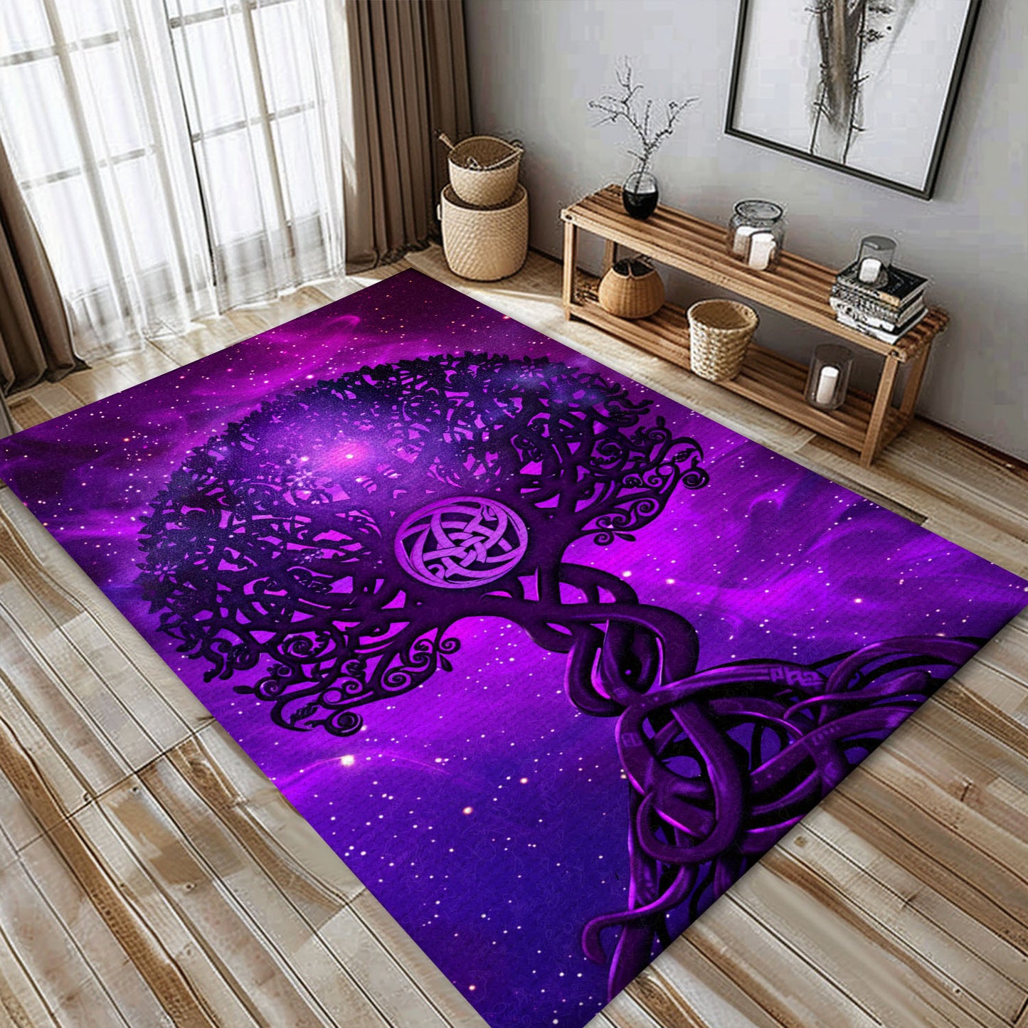 Viking Rug with Celtic Tree of Life Motif: Mythological Influence, Personalized Carpet Viking, Popular Rug Full Size (3x5, 4x6, 5x8) V79