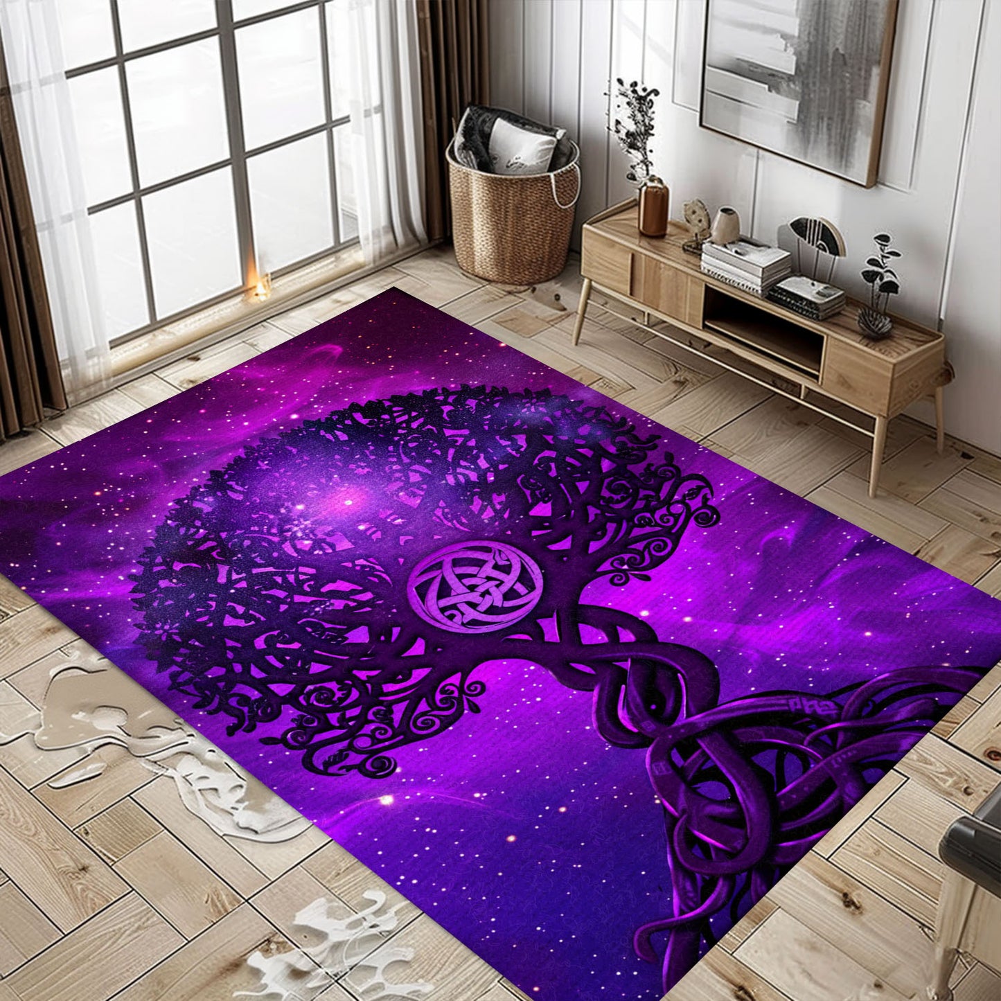 Viking Rug with Celtic Tree of Life Motif: Mythological Influence, Personalized Carpet Viking, Popular Rug Full Size (3x5, 4x6, 5x8) V79